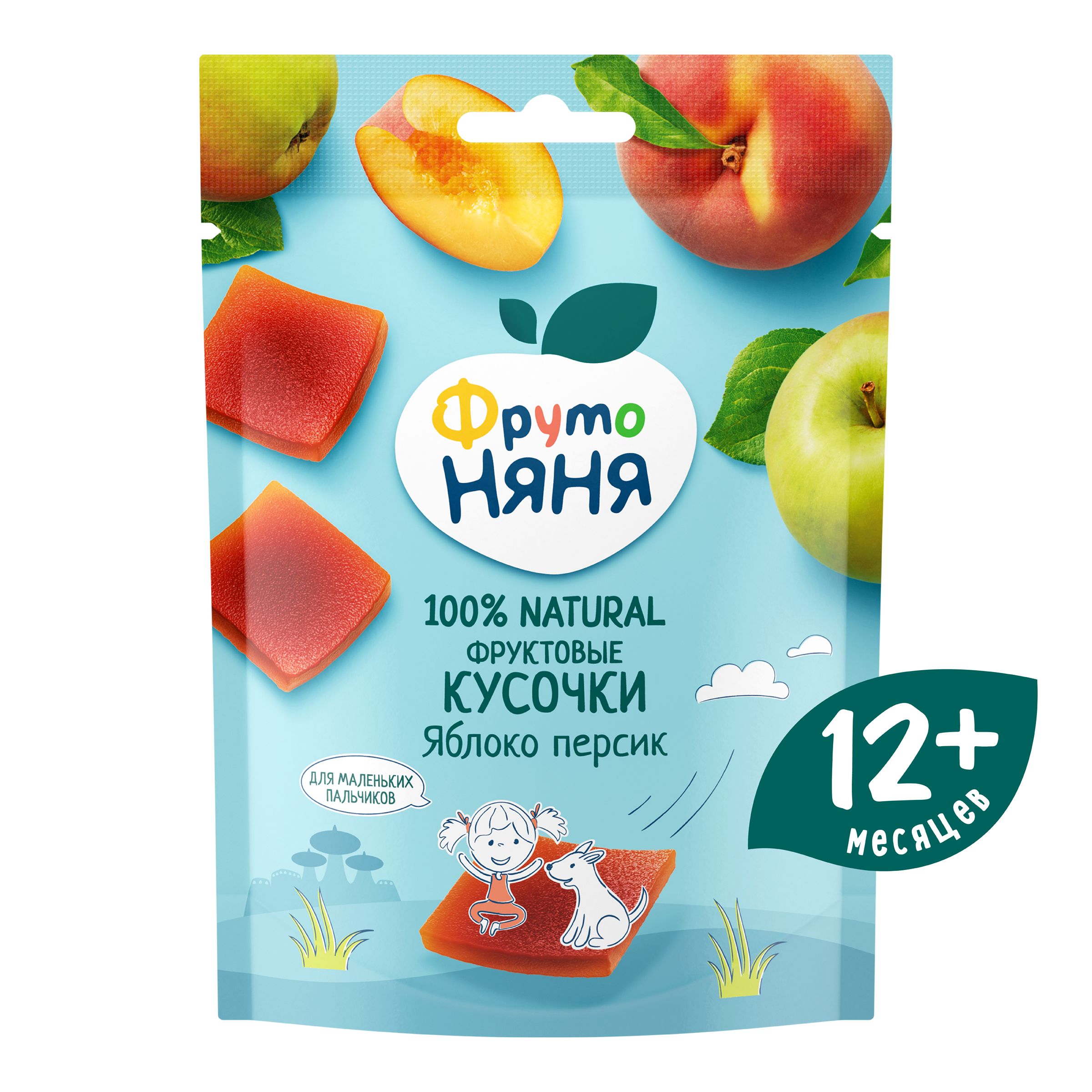 Кусочки фруктов ФРУТОНЯНЯ яблоко-персик 53г