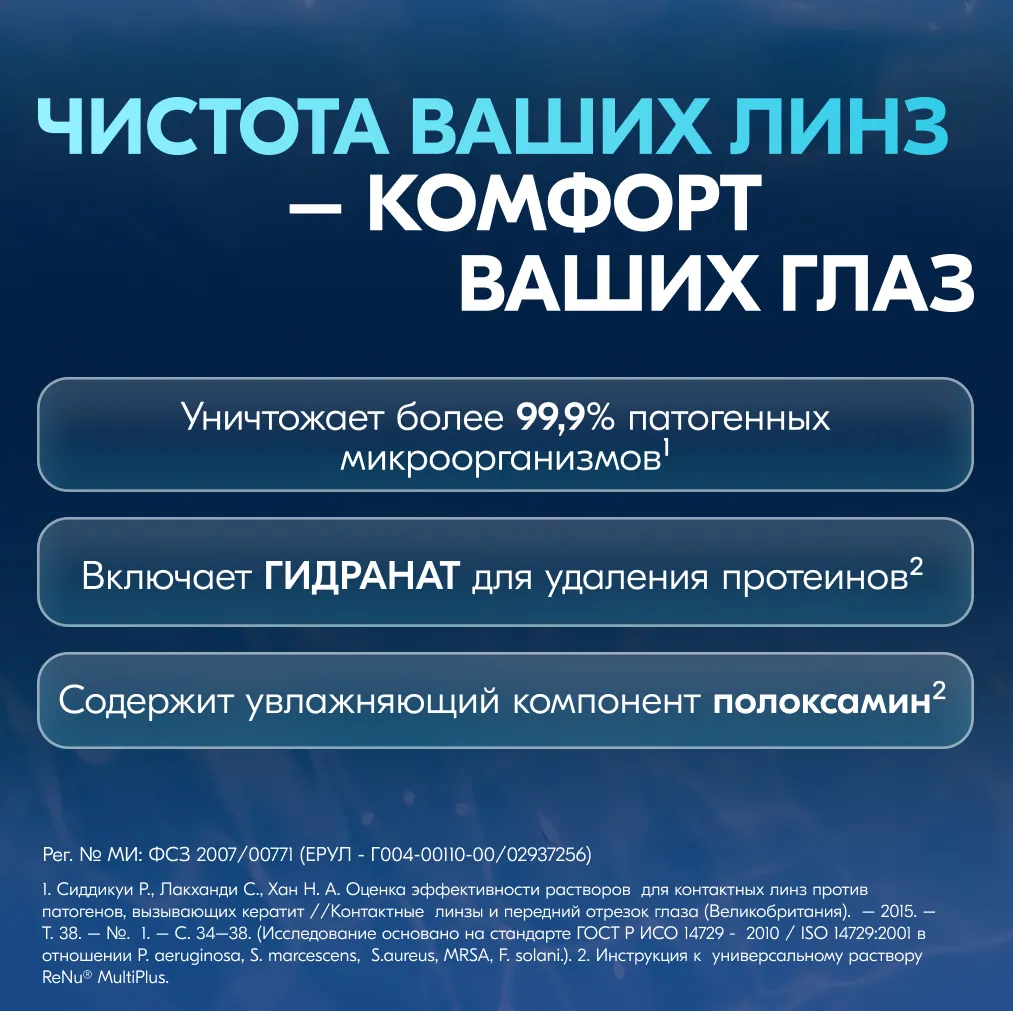 Раствор для контактных линз Реню (RENU) Multi Plus 360мл + контейнер картинка № 9