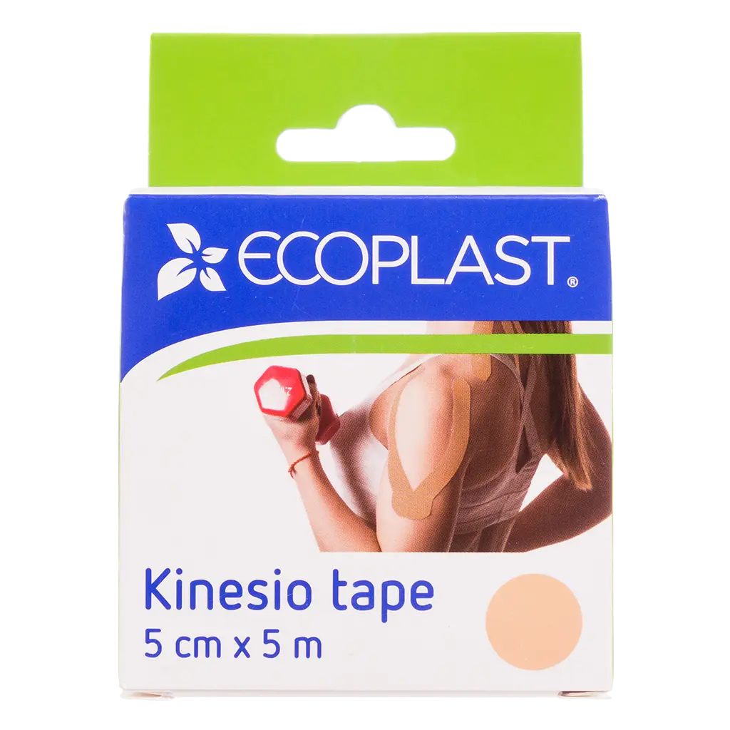 Лента клейкая ECOPLAST КИНЕЗИО-ТЕЙП 5см х 5м (беж.)