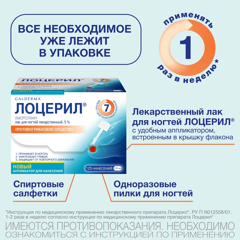 Лоцерил фл.(лак д/ногтей) 5% 2,5мл картинка № 5