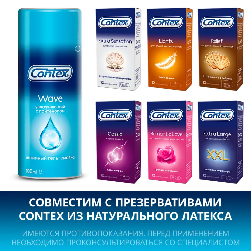 Гель-смазка Контекс (CONTEX) Wave увлажн. 100мл картинка № 4