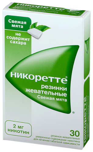 Никоретте Свежая мята резинка жев. 2мг №30