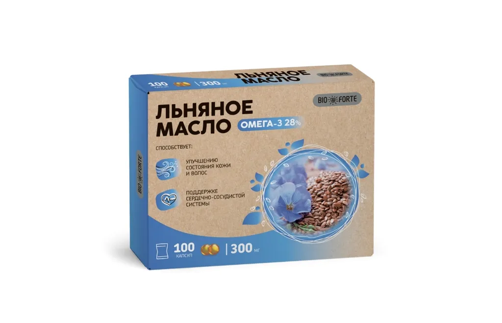 Масло льняное BioForte капс. №100