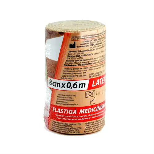 Бинт LAUMA (Лаума) эласт. с застеж. выс. растяж. 8смх0,6м