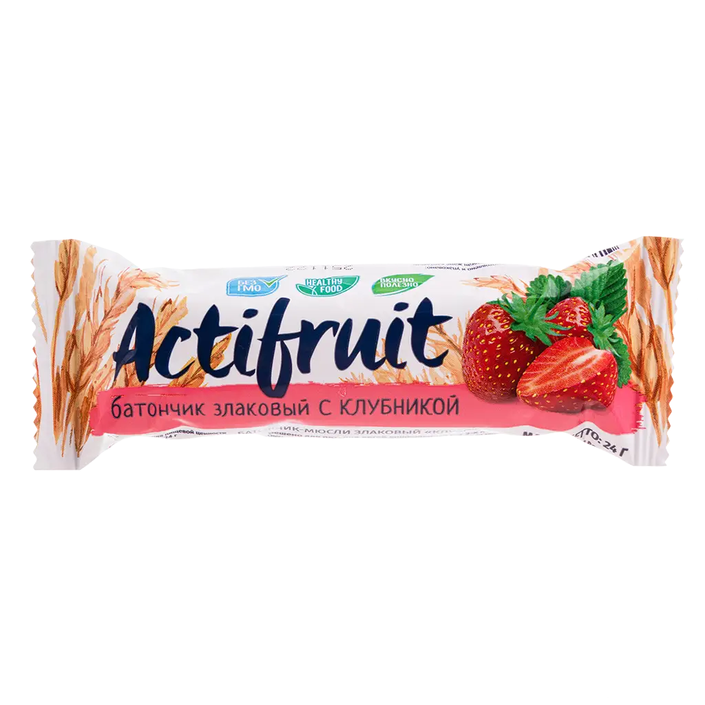 Батончик АКТИФРУТ злаковый Клубника 24г