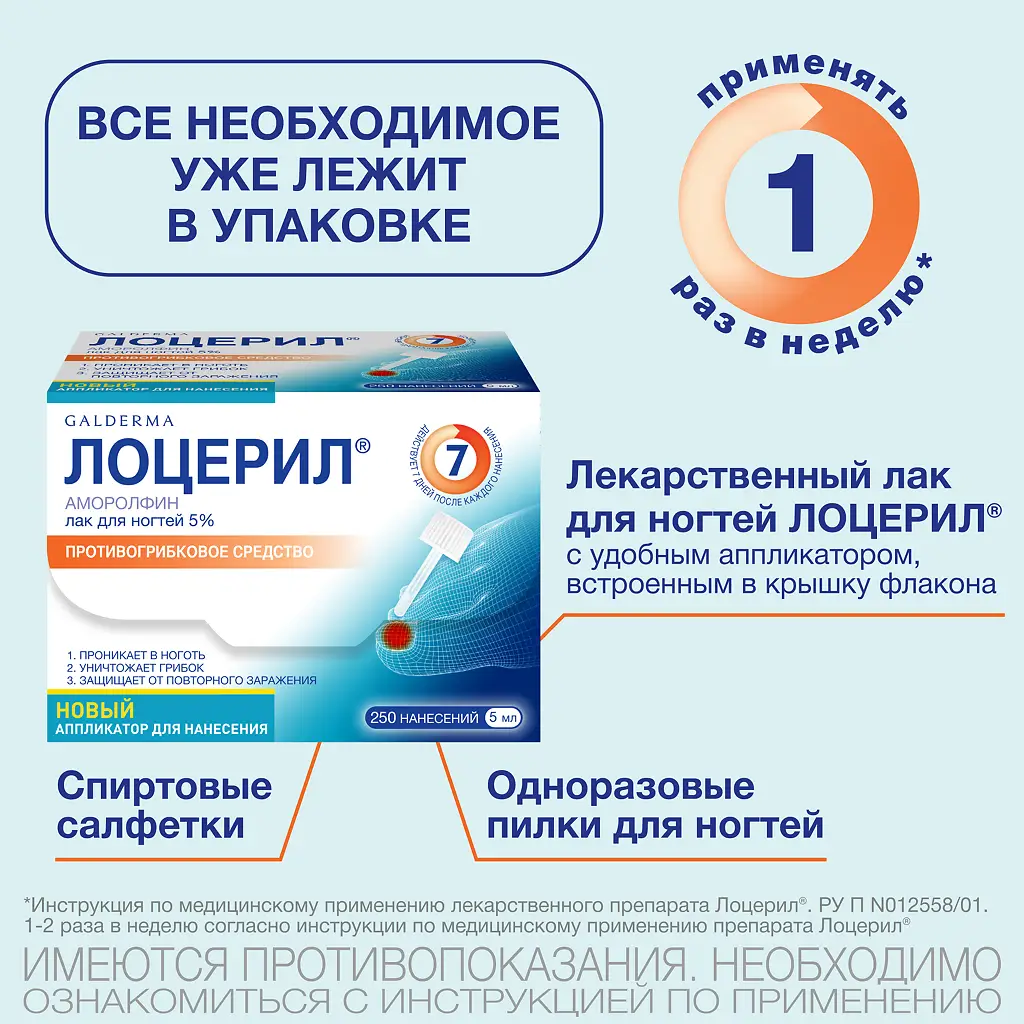 Лоцерил фл.(лак д/ногтей) 5% 5мл картинка № 4