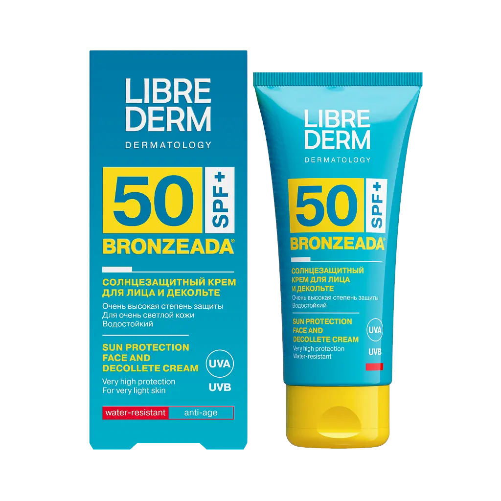 Либридерм Бронзиада (Librederm Bronzeada) крем солнцезащитный д/лица и декольте SPF-50 50мл
