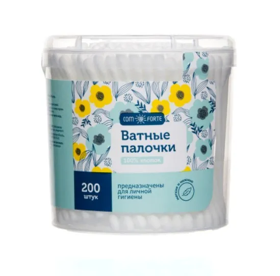 Ватные палочки ComForte №200 (стакан)