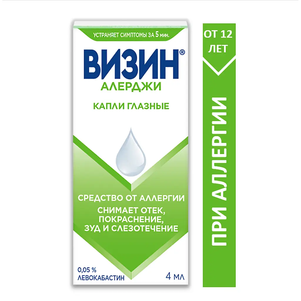 Визин Алерджи фл.-кап.(капли глазн.) 0,05% 4мл картинка № 3