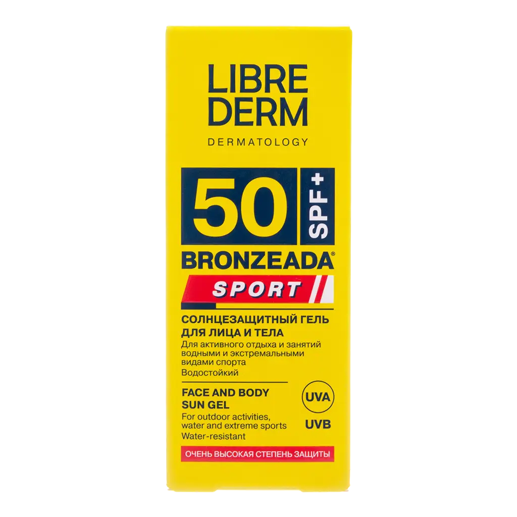 Либридерм Бронзиада (Librederm Bronzeada) гель солнцезащитный д/лица и тела Sport SPF-50 50мл