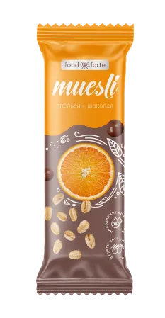 Батончики мюсли FoodForte апельсин в шоколаде 50г