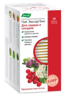 Фиточай ЭВАЛАР БИО д/сердца и сосудов пак.-фильтр 1,5г №20