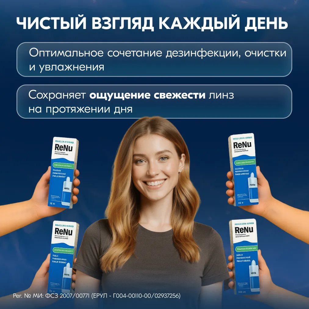 Раствор для контактных линз Реню (RENU) Multi Plus 360мл + контейнер картинка № 8