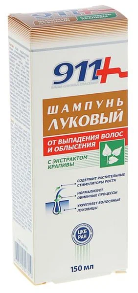 911 Шампунь ЛУКОВЫЙ п/выпадения с Крапивой 150мл