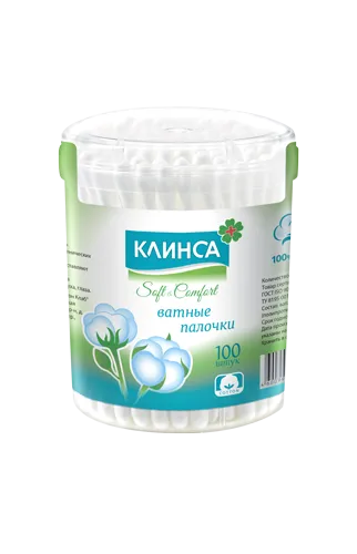 Ватные палочки КЛИНСА №100 (банка)