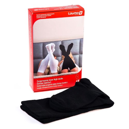 Гольфы LAUMA COTTON COMFORT мед. цельные 1кл. компрес. разм. 45-47 (черный)