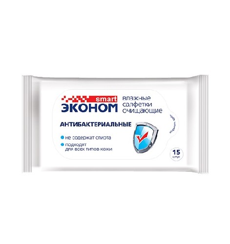 Салфетки Эконом Smart влаж. антибактериальные №15