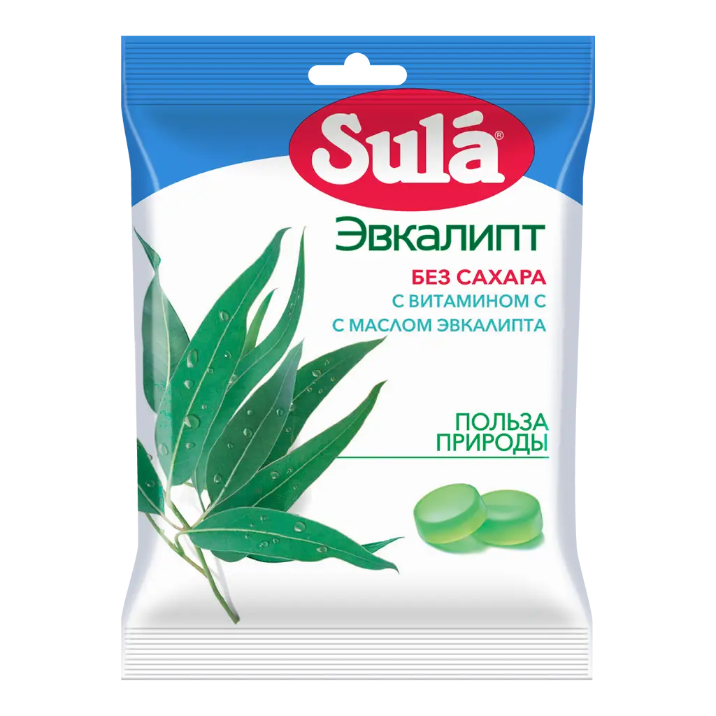 Зула ("Sula") леденцы д/диаб. 60г (эвкалипт)