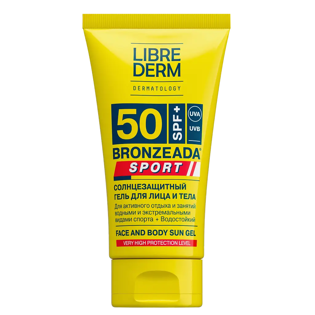 Либридерм Бронзиада (Librederm Bronzeada) гель солнцезащитный д/лица и тела Sport SPF-50 150мл