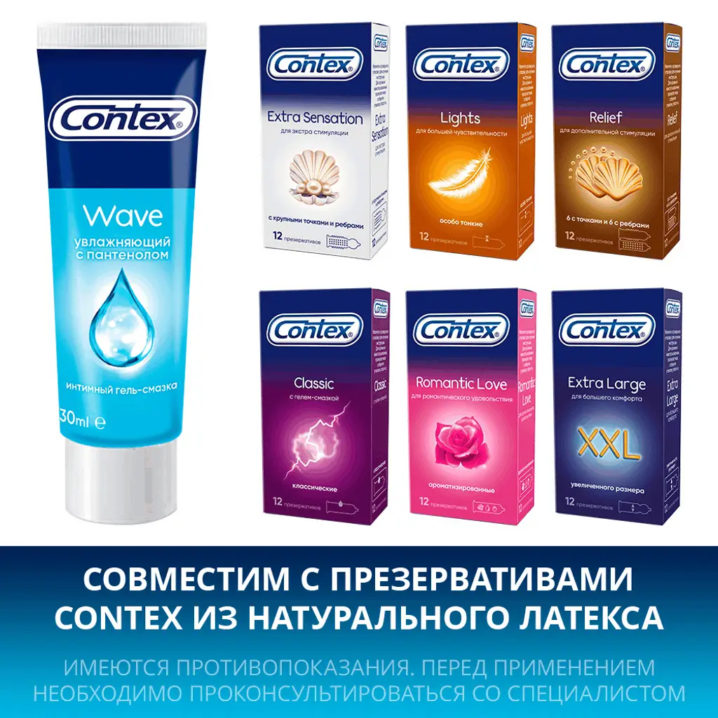 Гель-смазка Контекс (CONTEX) Wave увлажн. 30мл картинка № 4