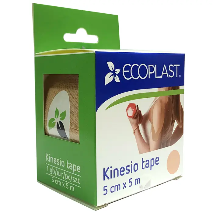 Лента клейкая ECOPLAST КИНЕЗИО-ТЕЙП 5см х 5м (беж.) картинка № 2