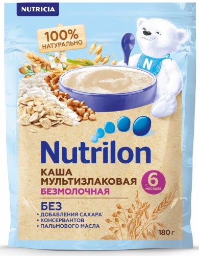 Каша НУТРИЛОН б/молока мультизлаковая (с 6 мес.) 180г
