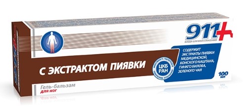 911 Экстракт пиявки гель-бальзам д/ног 100мл