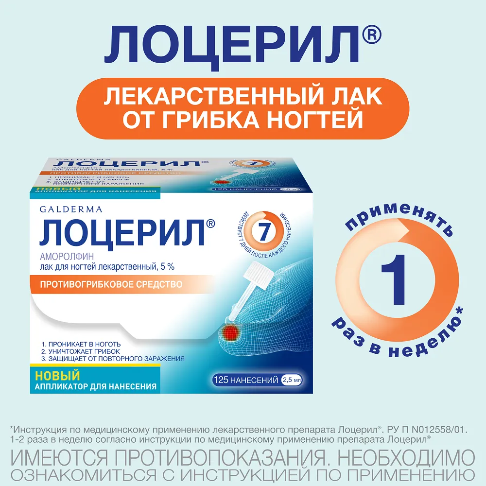 Лоцерил фл.(лак д/ногтей) 5% 2,5мл картинка № 3