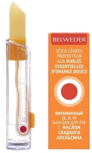 Бальзам для губ BELWEDER с маслом сладк. апельсина (витамины С, E, F) 4/4,5г