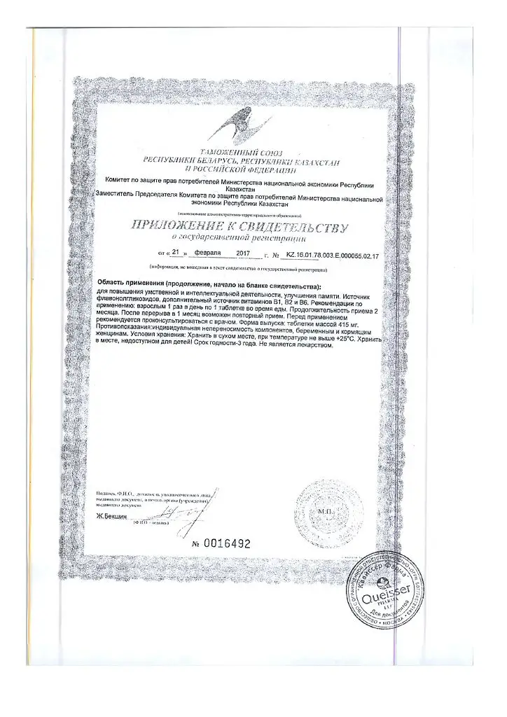 Доппельгерц Актив Гинкго Билоба+B1+B2+B6 таб. №30 картинка № 3
