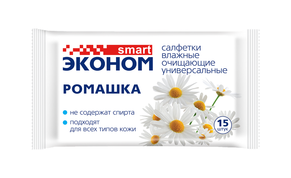 Салфетки Эконом Smart влаж. ромашка №15