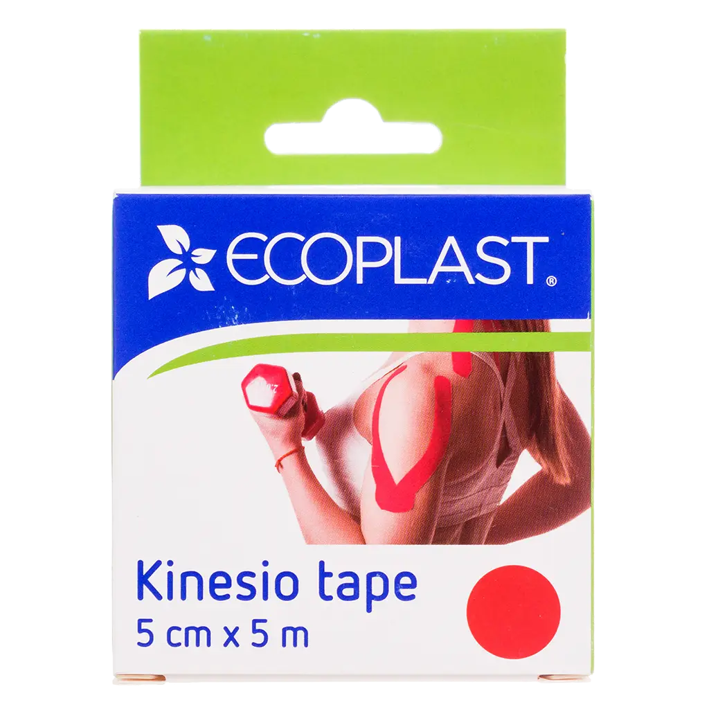 Лента клейкая ECOPLAST КИНЕЗИО-ТЕЙП 5см х 5м (красн.)