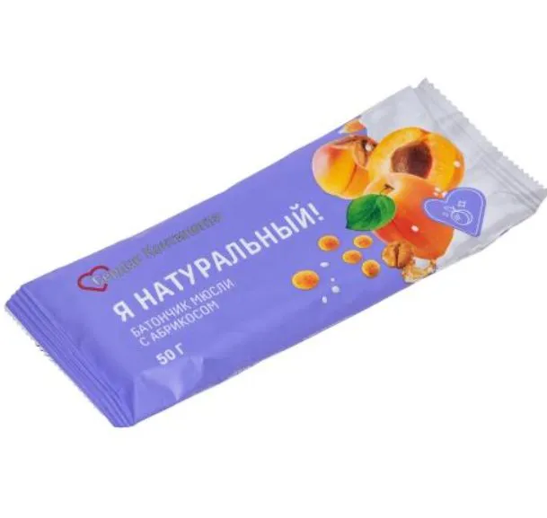 Батончик-мюсли Сердце Континента Я натуральный! абрикос 50г