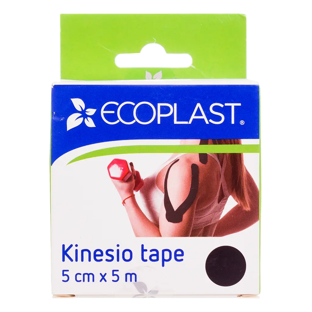 Лента клейкая ECOPLAST КИНЕЗИО-ТЕЙП 5см х 5м (черн.)