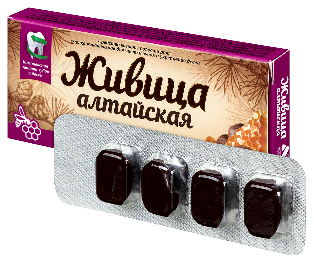 Жевательная резинка ЖИВИЦА АЛТАЙСКАЯ Лиственница Прополис №4 картинка № 3